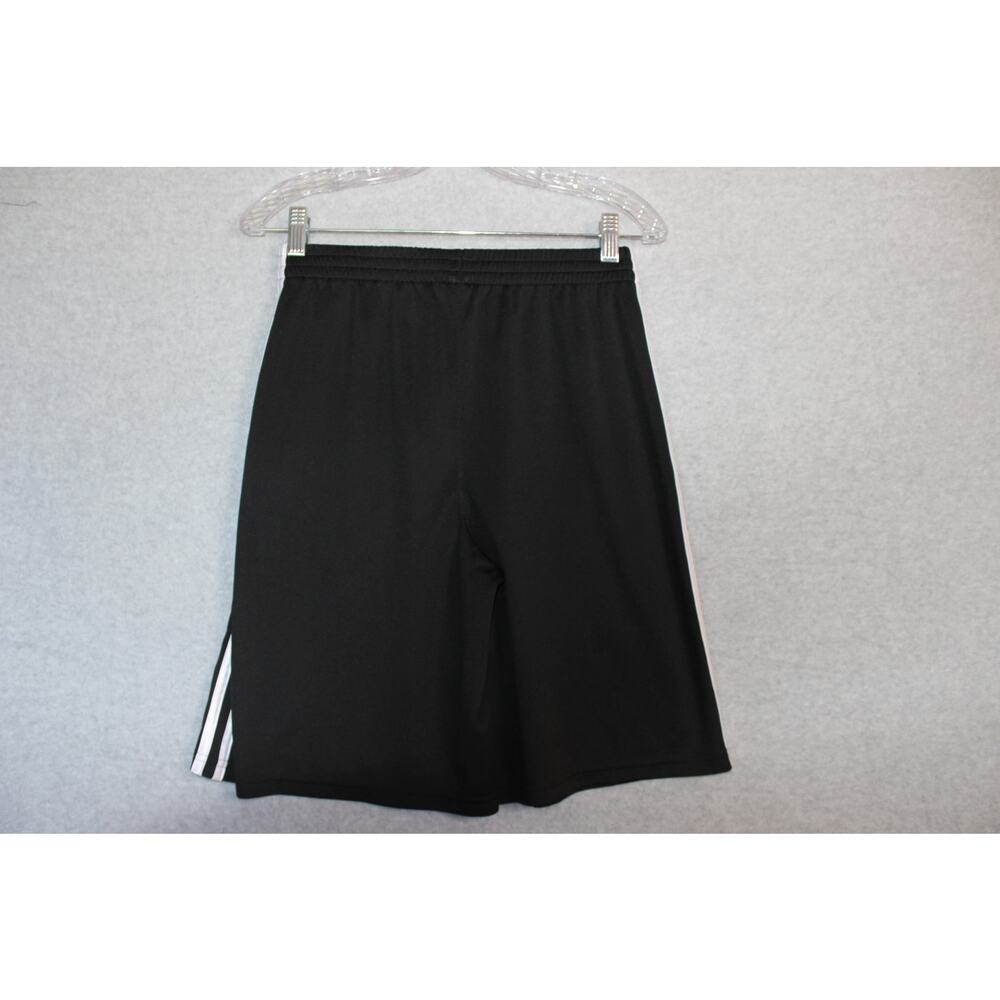 Adidas Boys Black White 3-Stripe Athletic Shorts XL 18/20 Recycled Polyester - Picture 5 of 5